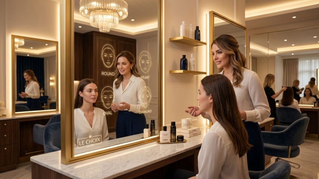 Customers consulting in a modern showroom for water purifier services and home solutions